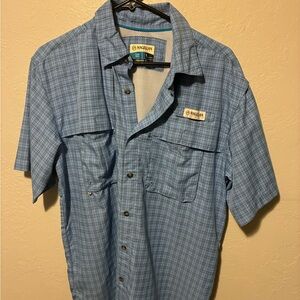Magellan Outdoors Light Blue Checkered Men's Shirt